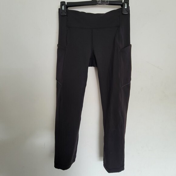 Lululemon Drawstring Dropped Side Pockets Back Pocket Cropped Leggings Size 4 - Picture 15 of 15